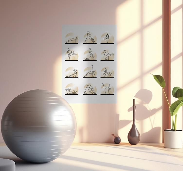 ポスターの全貌 ヨガポーズ - TENSTICKERS