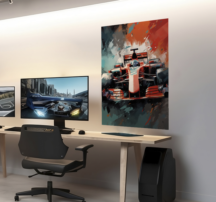 ポスター F1 赤い車 - TENSTICKERS