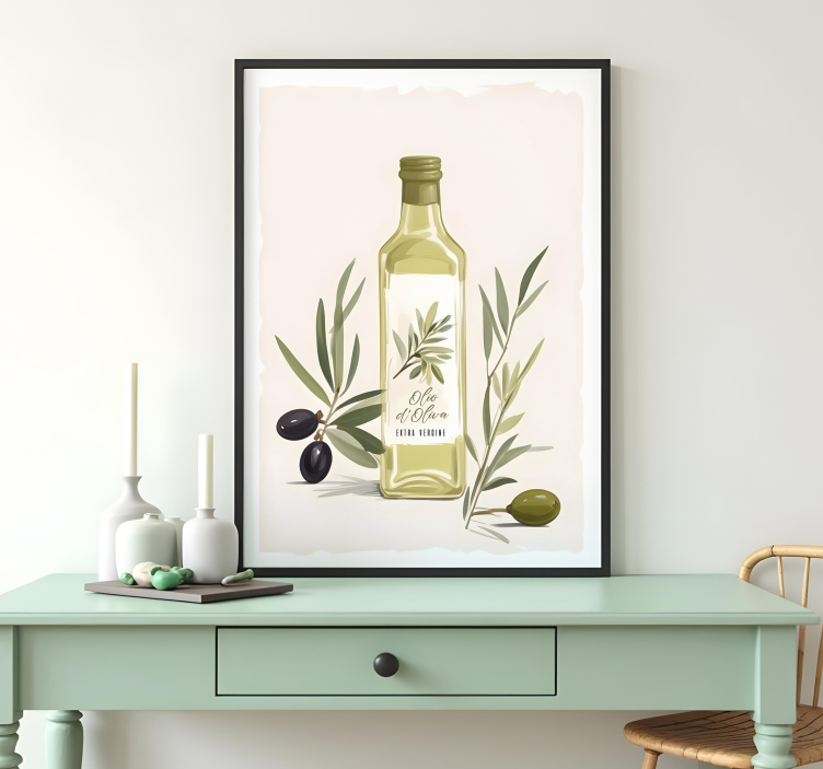 ポスターの全貌オリーブオイルのボトル - TENSTICKERS