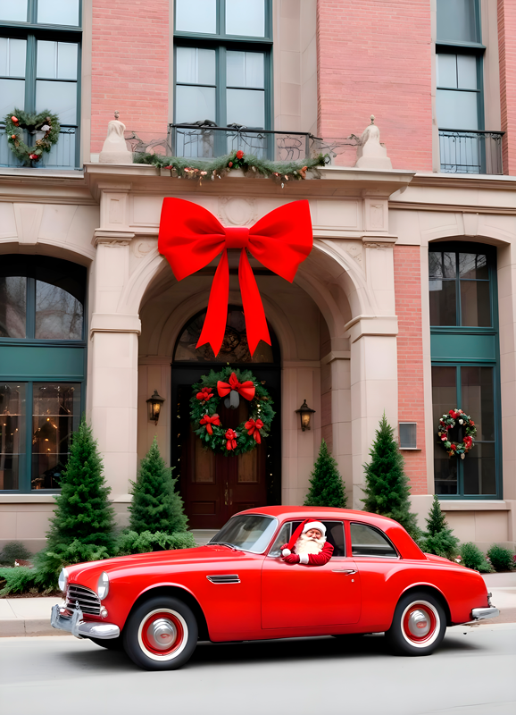 クリスマス ポスター 冬の車 - TENSTICKERS