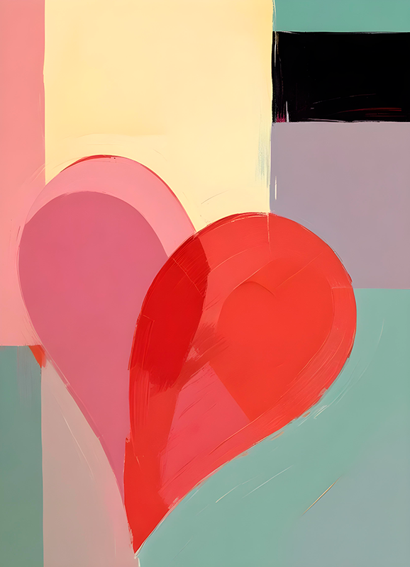 リアルな写真ポスターハートの絵画 - TENSTICKERS