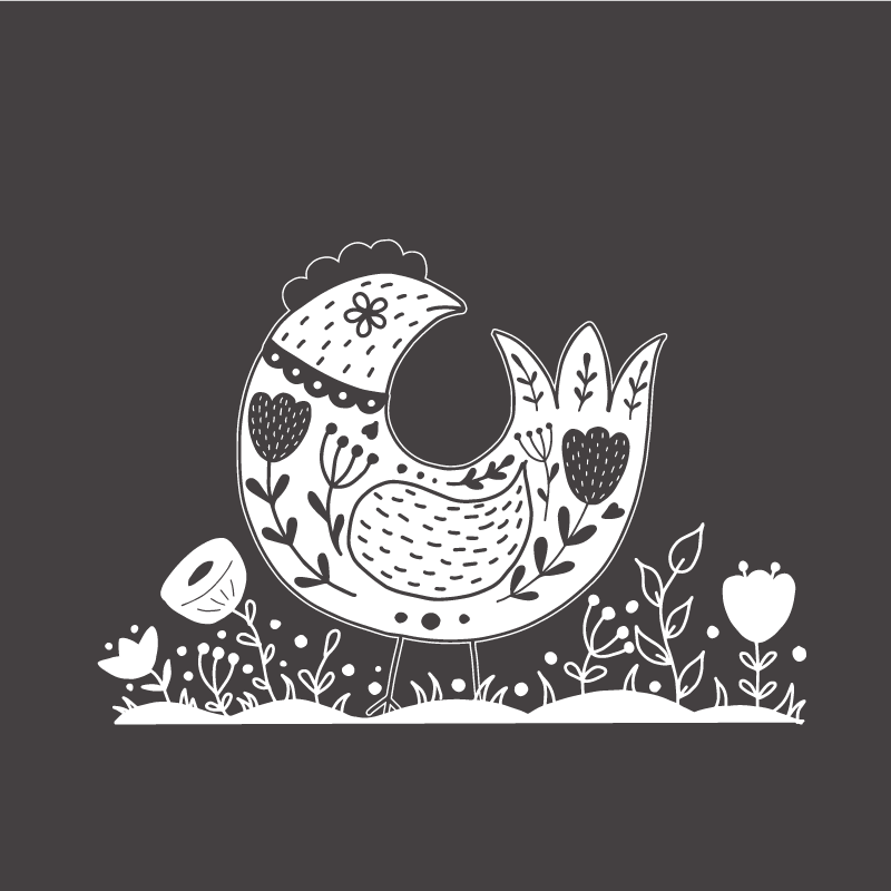 ポスター 厨房 ポーランドの花模様の自慢の鶏たち - TENSTICKERS