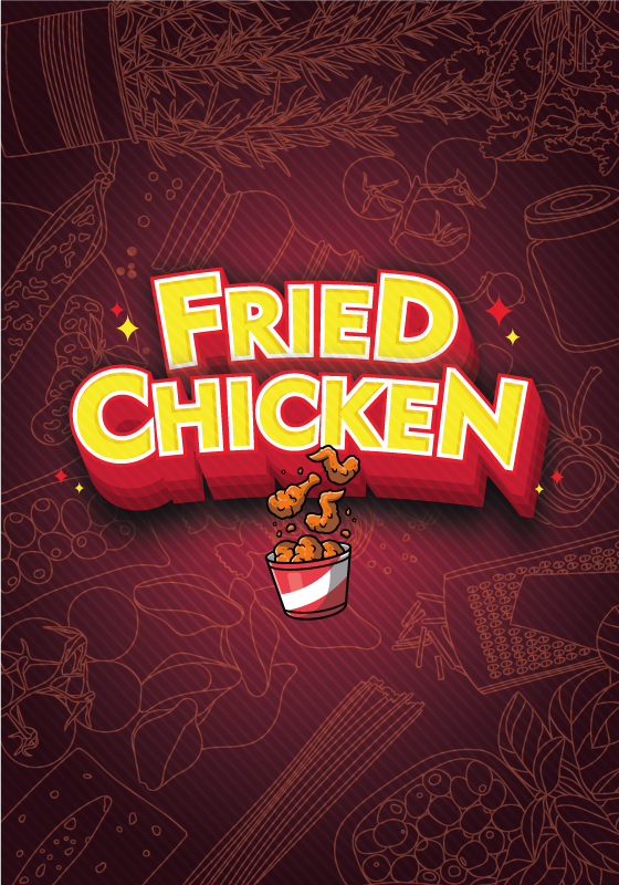 ポスター 厨房 グラフィティタコフライドチキン - TENSTICKERS