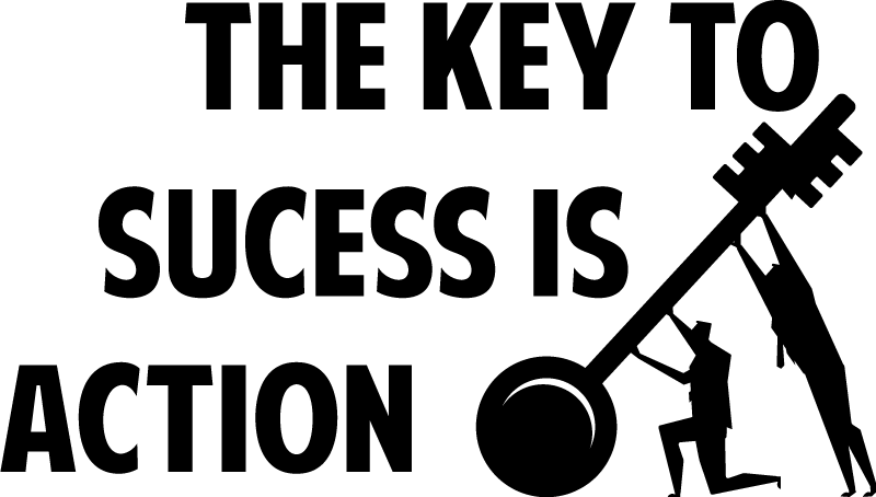 ポスター オフィス 行動が成功を生む - TENSTICKERS