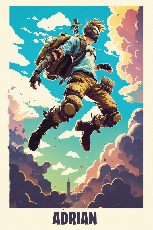 ポスター ユースルーム エピックキャラクターと名入れ - TENSTICKERS