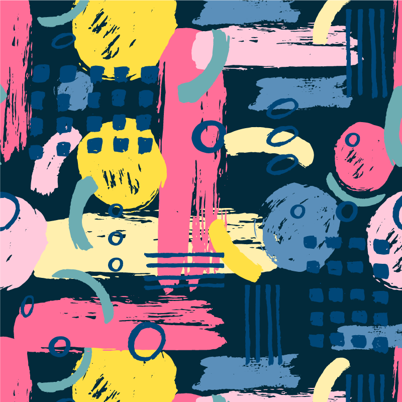 ポスター リビングルーム カラフルな抽象画 - TENSTICKERS