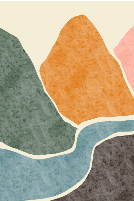 ポスター リビングルーム 現代抽象画 - TENSTICKERS