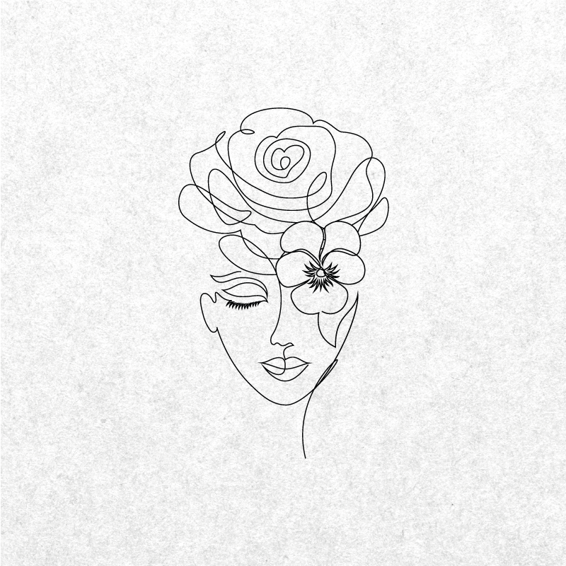 ポスター リビングルーム ミニマリストの顔のない女性 - TENSTICKERS