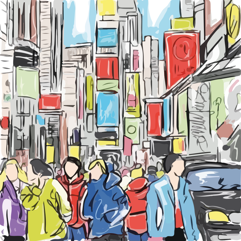 ポスター リビングルーム ニューヨークの現代人 - TENSTICKERS