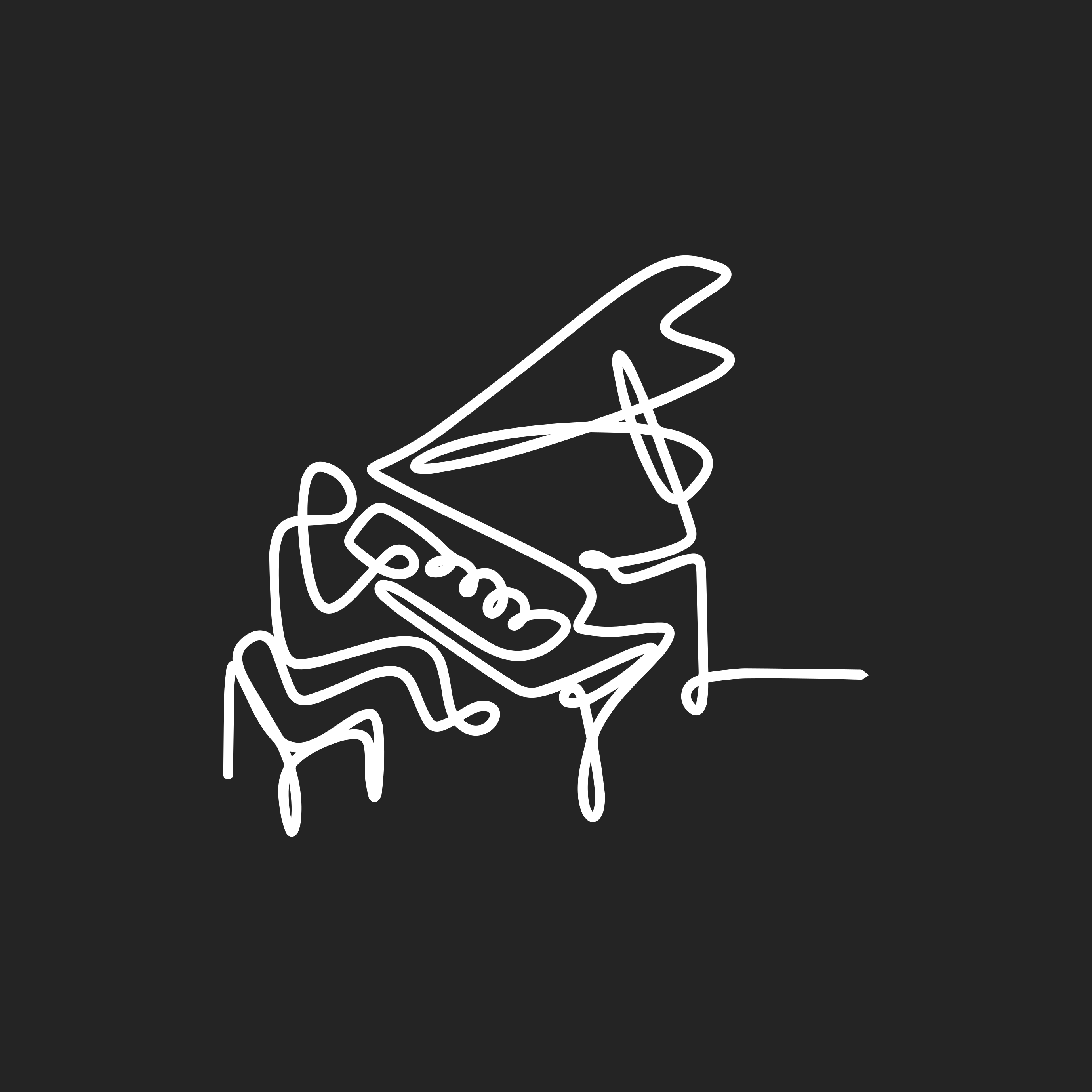 ポスター リビングルーム ピアニストのラインアートかわいいデザイン - TENSTICKERS