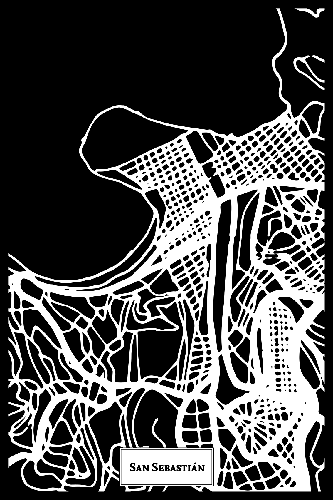 ポスター リビングルーム サン・セバスティアン地形図 - TENSTICKERS