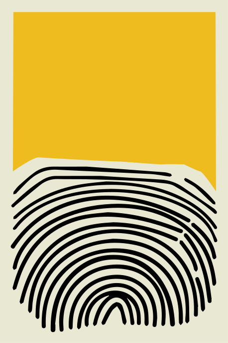 ポスター リビングルーム 抽象的な黄色の絵画と黒い線 - TENSTICKERS