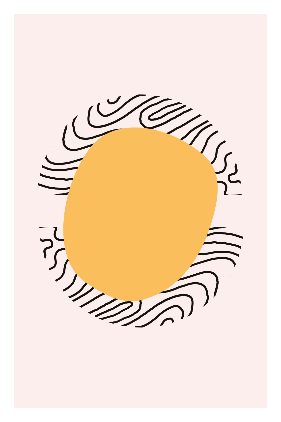 ポスター リビングルーム 線と黄色の形 - TENSTICKERS