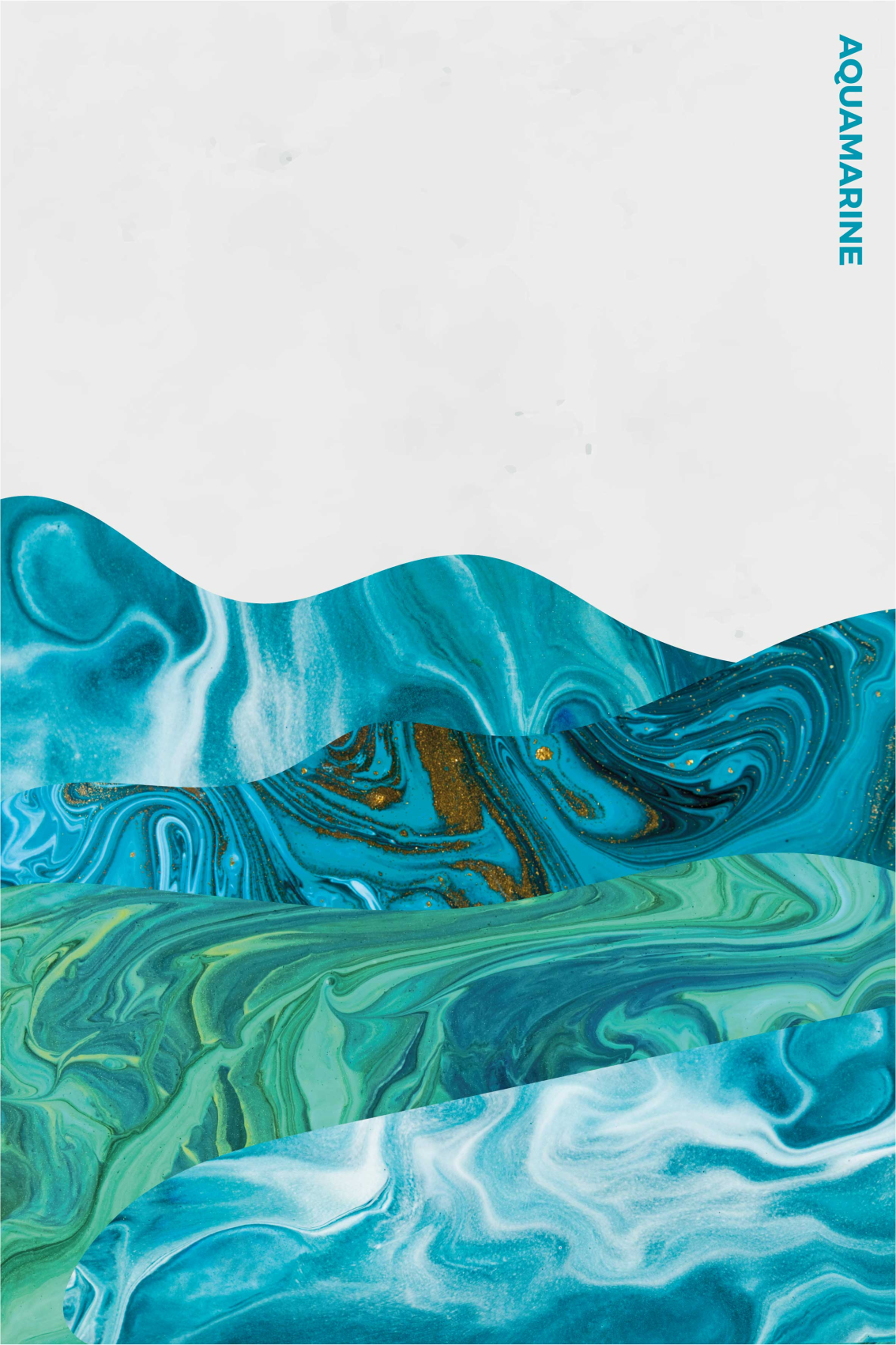 ポスター リビングルーム アクアマリンの曲線ライン - TENSTICKERS