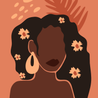 花 ポスター 美的抽象女性 - TENSTICKERS