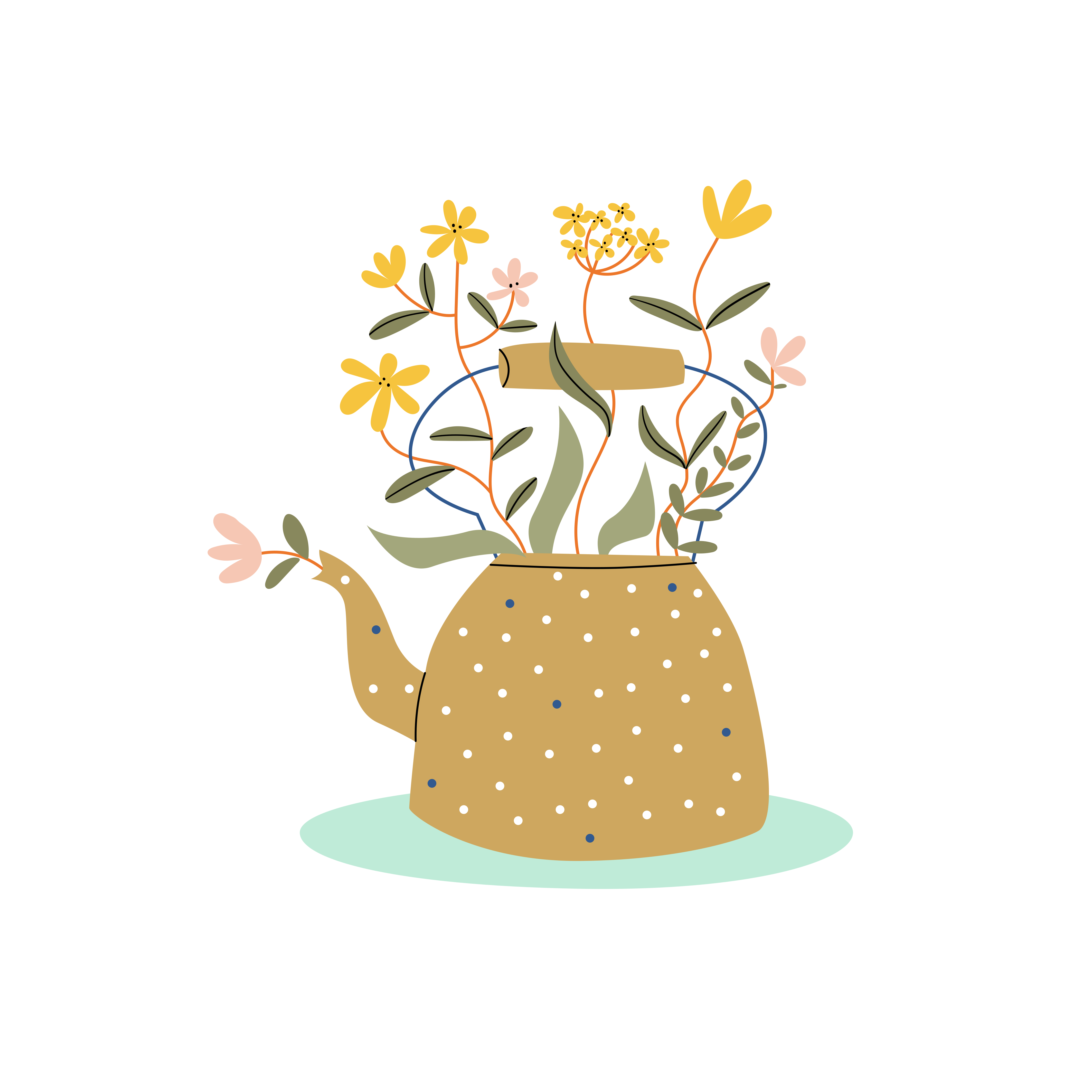 花 ポスター 抽象的なじょうろ - TENSTICKERS