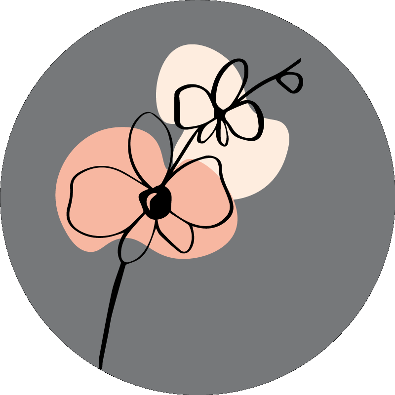 植物 ポスター 蘭の抽象的なラインアートデザイン - TENSTICKERS
