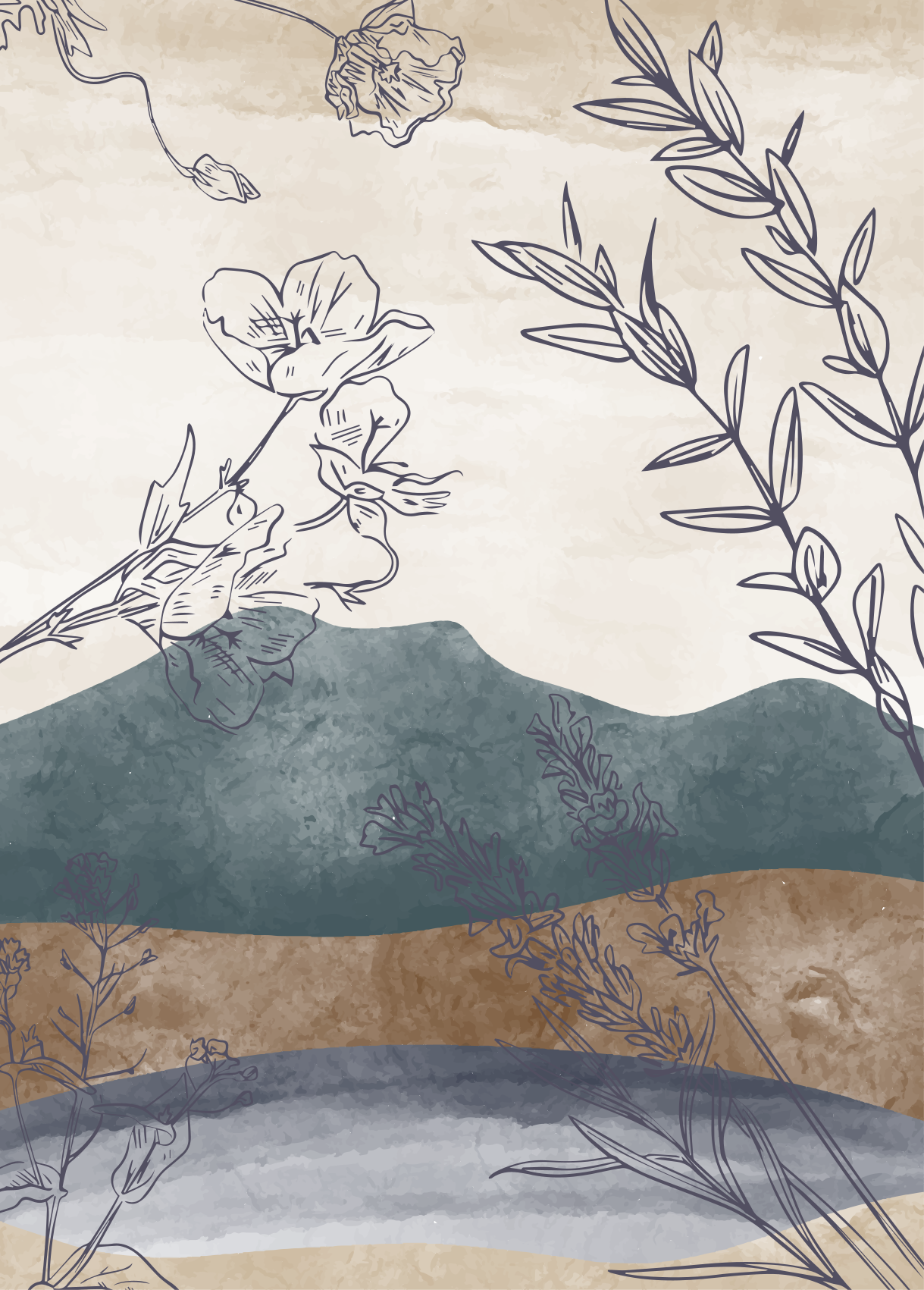 植物 ポスター 植物のシルエット - TENSTICKERS