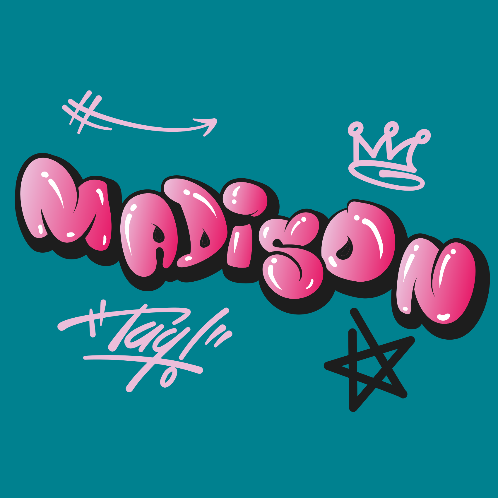 ポスター ユースルーム クリエイティブネームデザイン - TENSTICKERS