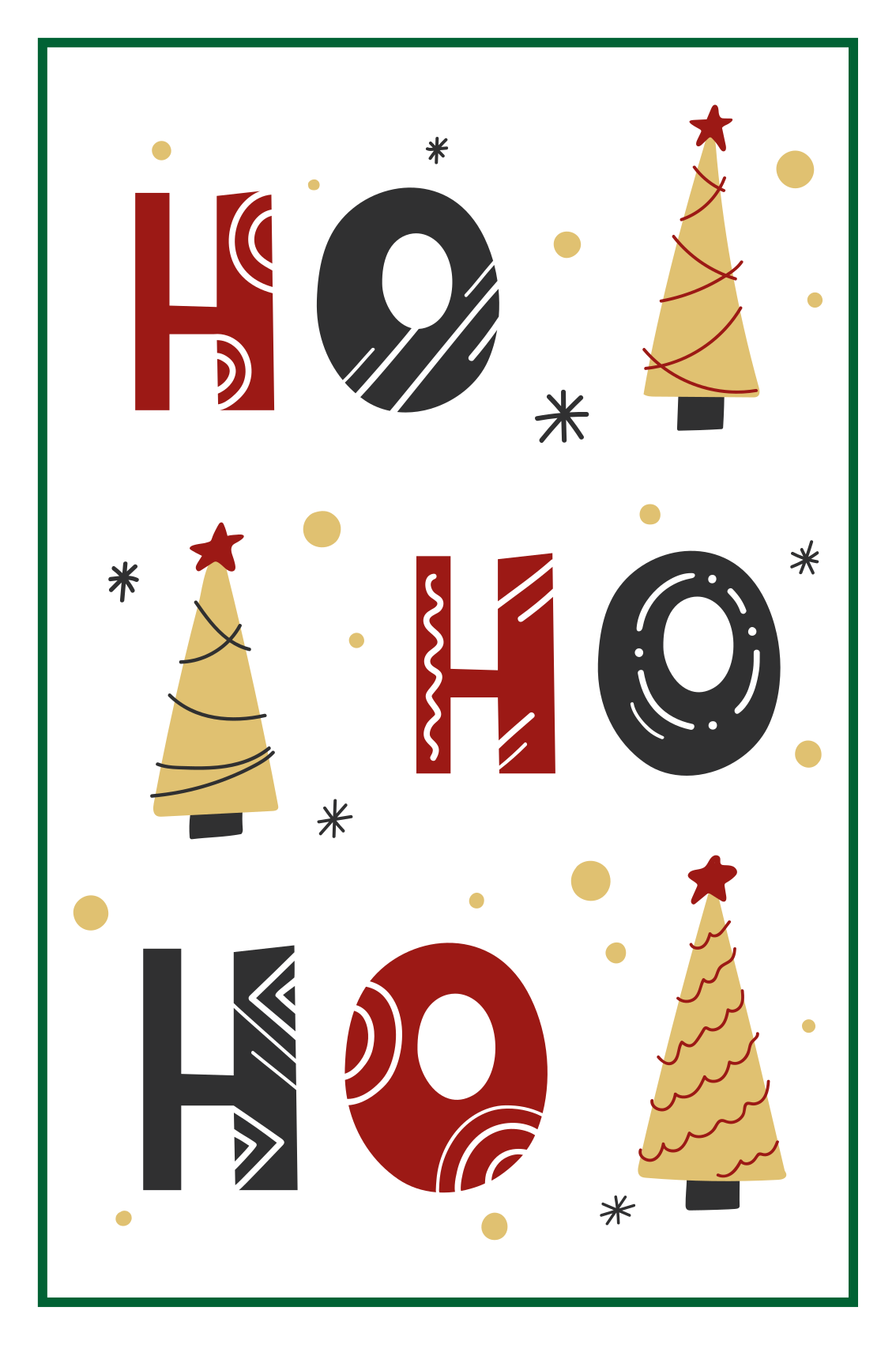 クリスマス ポスター ho ho ho クリスマステキストデザイン - TENSTICKERS