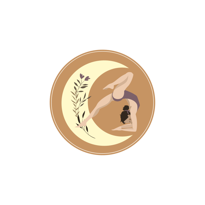 スポーツ ポスター ヨガのポーズと月のイラスト - TENSTICKERS