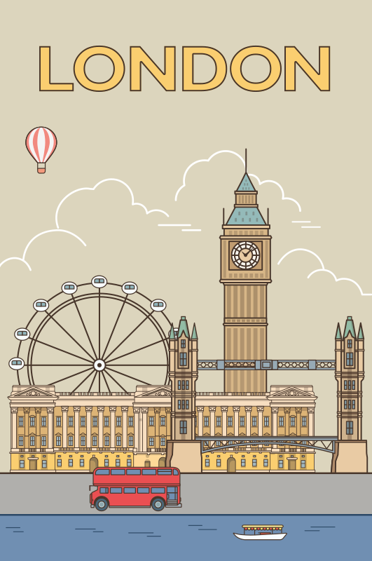 ポスター 都市と国 ロンドン - TENSTICKERS