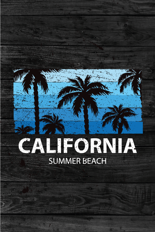 ポスター 都市と国 カリフォルニアの夏のビーチポスター - TENSTICKERS
