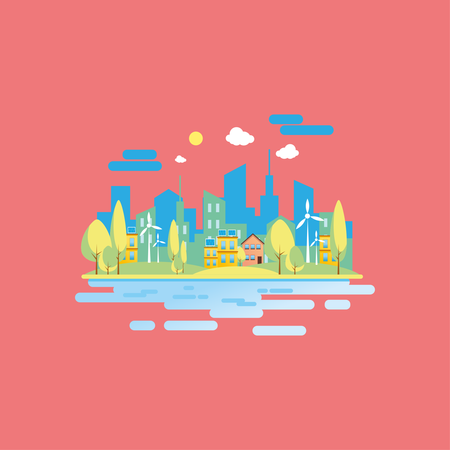 ポスター 都市と国 現代の都市風景 - TENSTICKERS