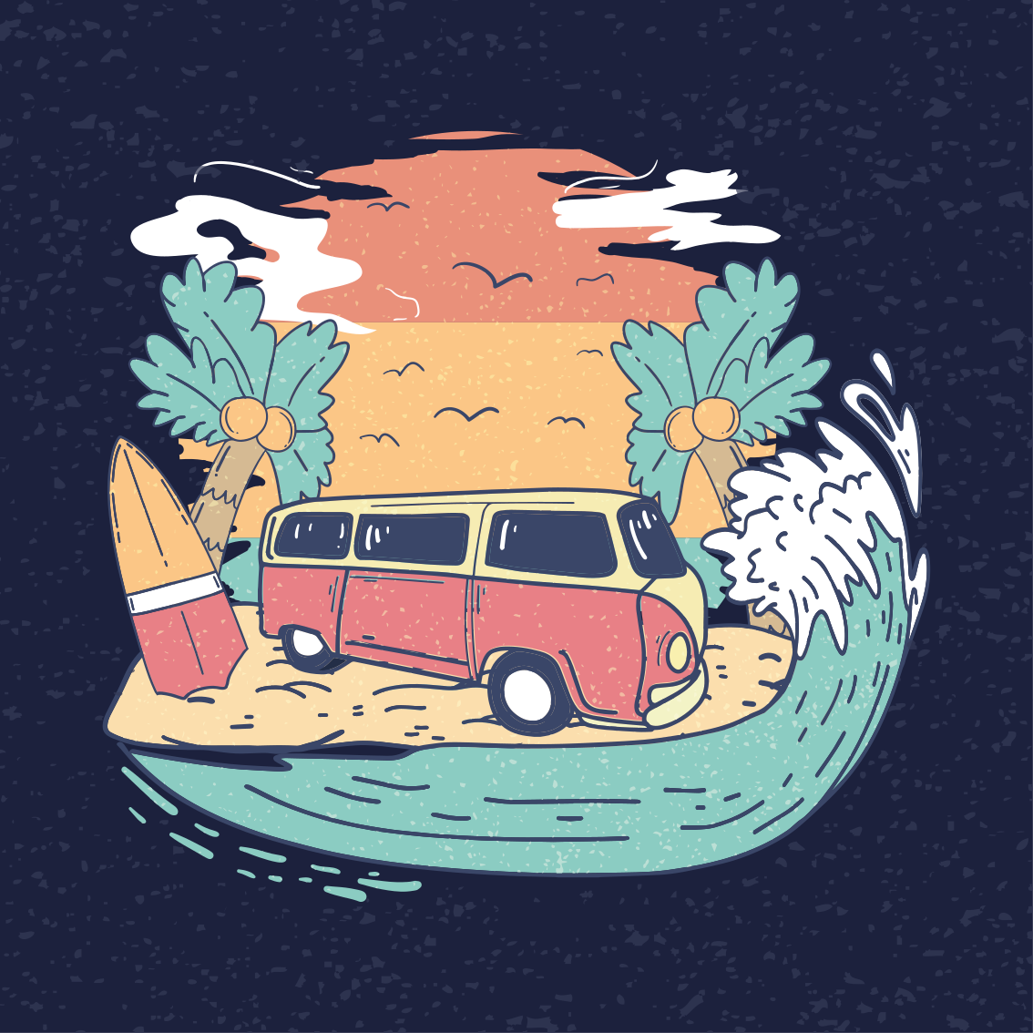 ポスター 都市と国 サーフィンバンの風景 - TENSTICKERS