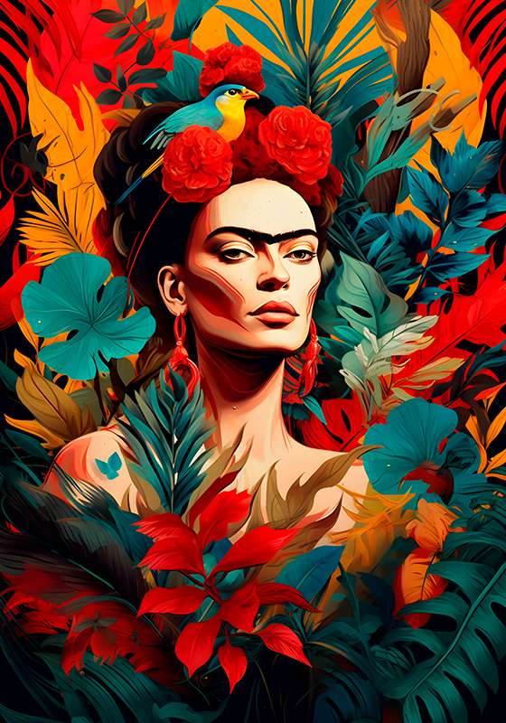 アート ポスター メキシコ風のセルフポートレート - TENSTICKERS