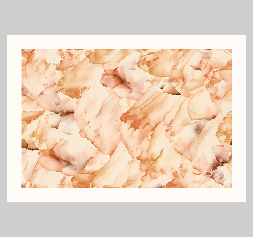 ポスター アブストラクト 水彩 白いフレーム付き - TENSTICKERS