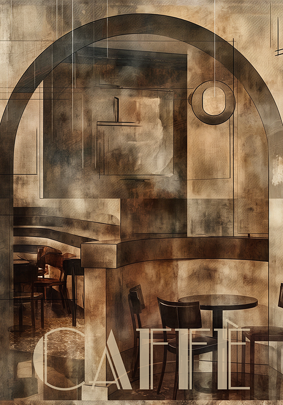 アールデコのポスターカフェ - TENSTICKERS