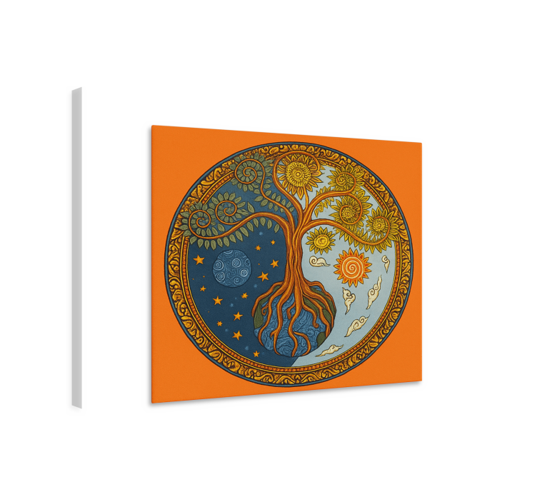 キャンバス リビングルーム 精神的な生命の木 - TENSTICKERS