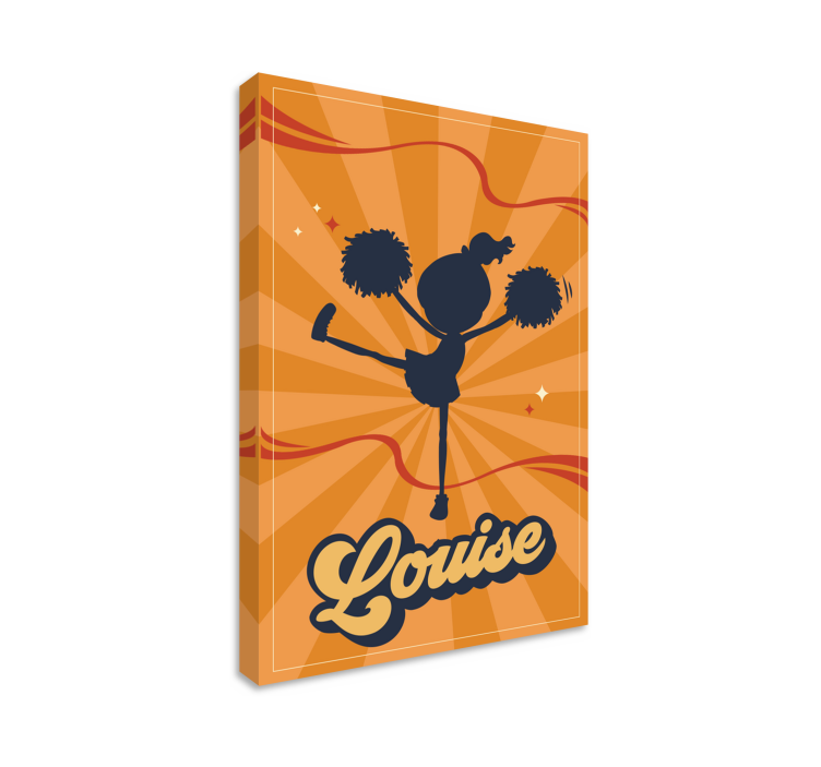 キャンバス 人とキャラクター 元気な応援団員のパーソナライズアート - TENSTICKERS