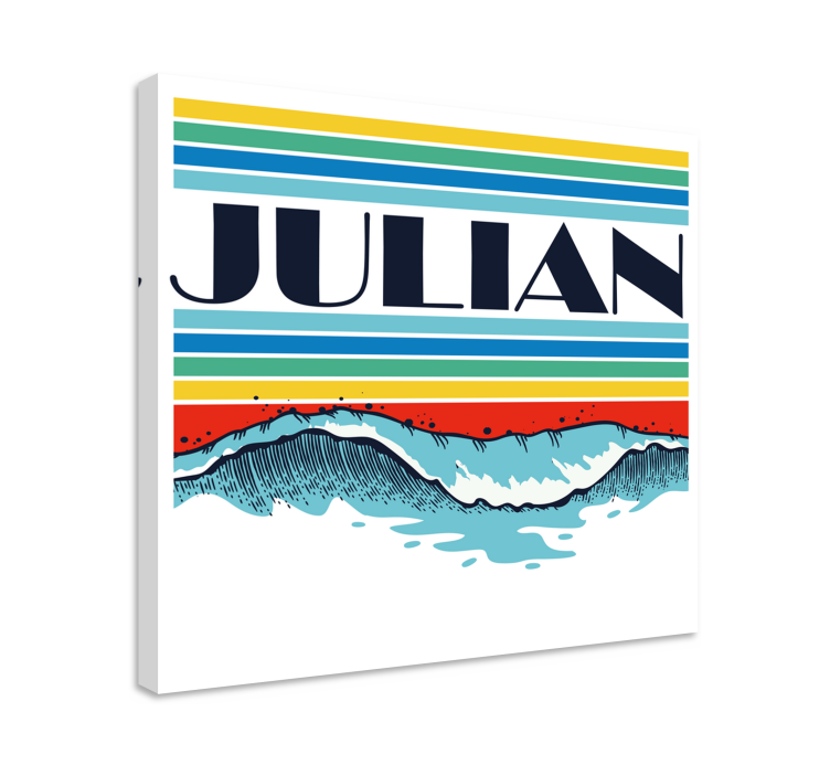 レトロな波のパーソナライズされたキャンバス - TENSTICKERS