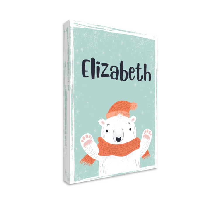 ホッキョクグマのパーソナライズされたキャンバスとかわいい名前 - TENSTICKERS
