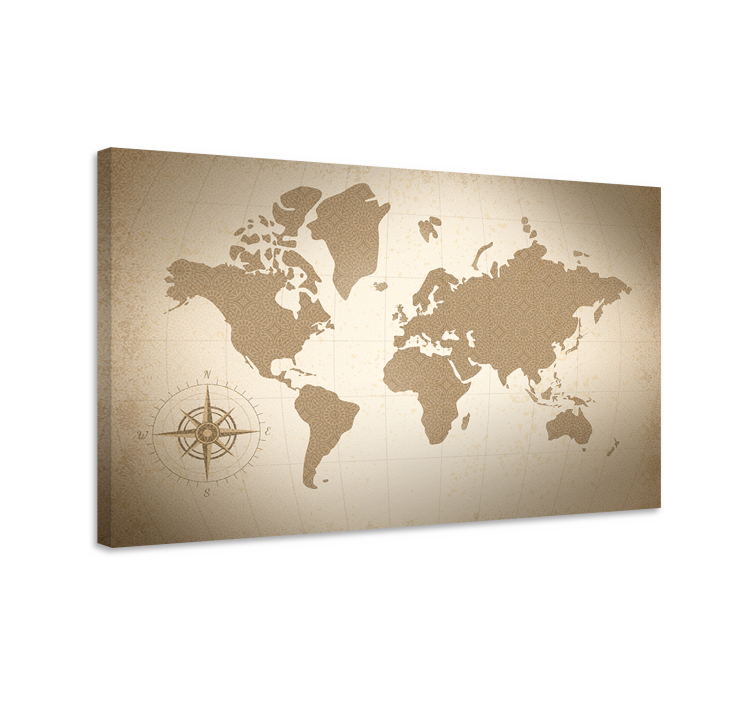 キャンバス 世界地図 ヴィンテージ世界地図 - TENSTICKERS