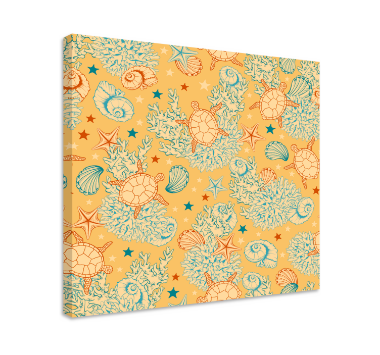 キャンバス マリン ウミガメ柄 - TENSTICKERS