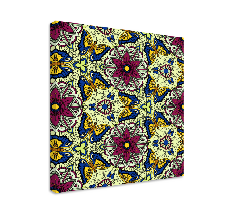 カラフルな蝶のモザイクキャンバスの壁の芸術 - TENSTICKERS