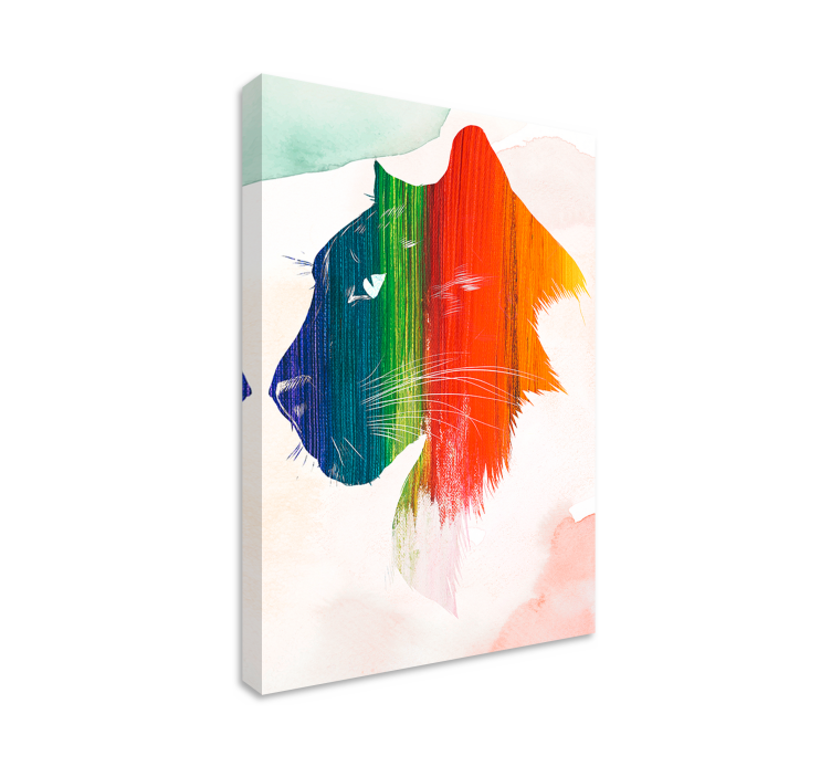 ねこの四つんばいカラフルライオンプロファイル - TENSTICKERS