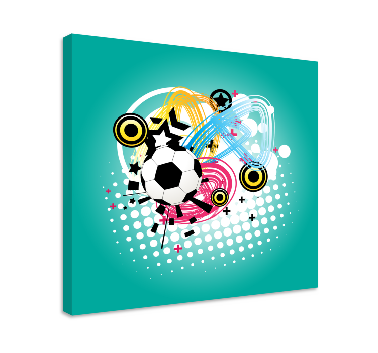 キャンバス スポーツ サッカーボールアクション - TENSTICKERS