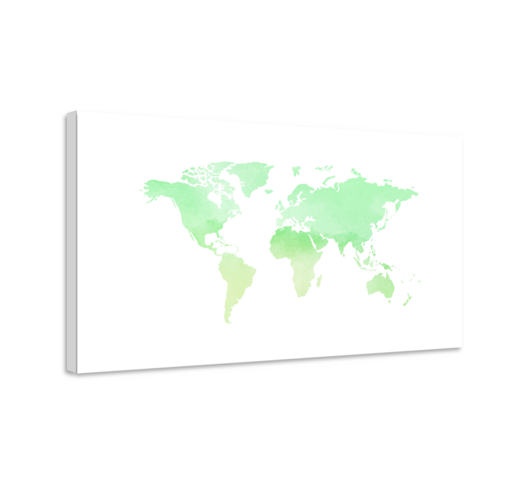 キャンバス 世界地図 水彩画の世界地図 - TENSTICKERS