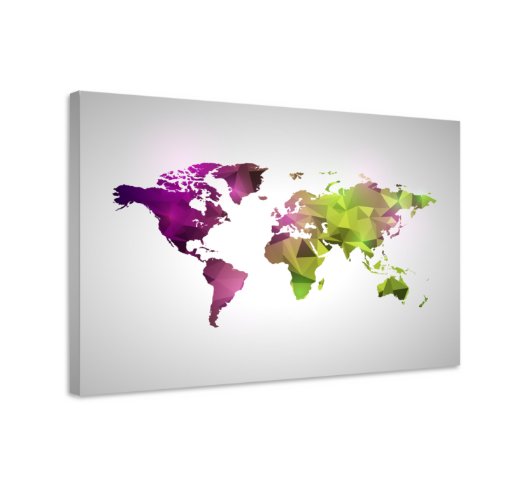 キャンバス 世界地図 ポリゴナルワールドマップ - TENSTICKERS