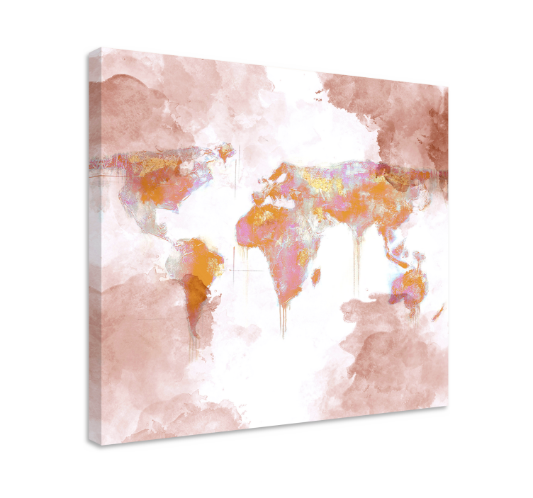キャンバス 世界地図 芸術的な世界地図 - TENSTICKERS