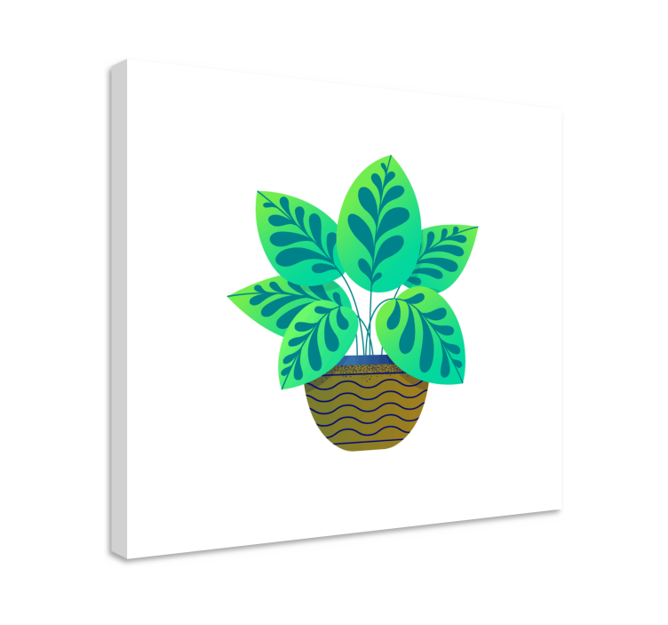 キャンバス 花や植物 豊かな緑の葉々 - TENSTICKERS