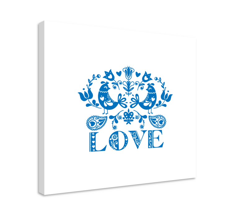 キャンバス 木 鳥と花のデザイン - TENSTICKERS