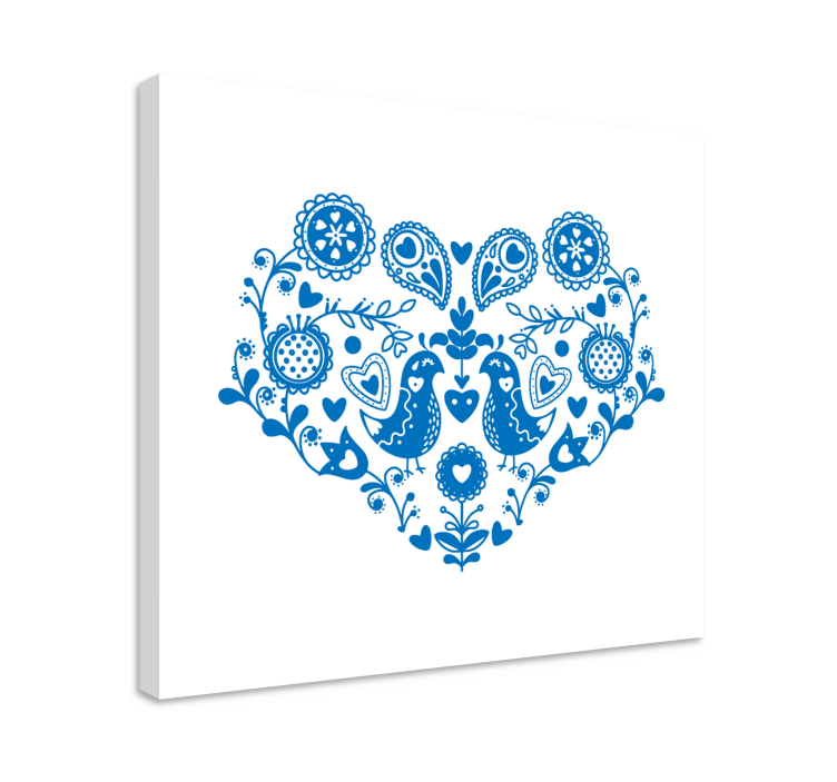 キャンバス 果物 ハートパターンの鳥 - TENSTICKERS