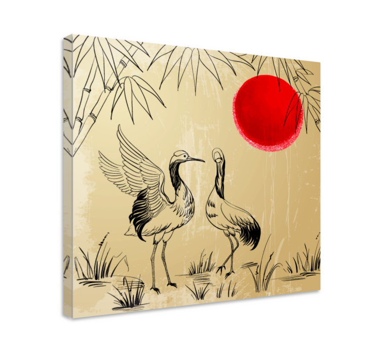 キャンバス マンダラ 鶴と太陽 - TENSTICKERS