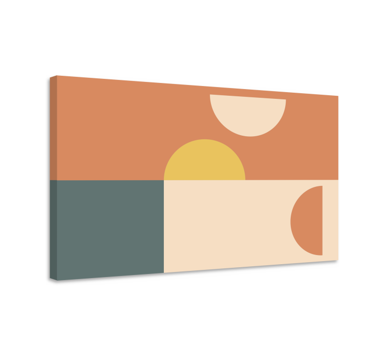 半円と長方形の幾何学的なキャンバス - TENSTICKERS