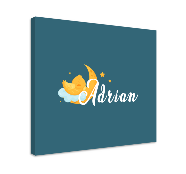 キャンバス 保育園 眠るひよこ 月 - TENSTICKERS